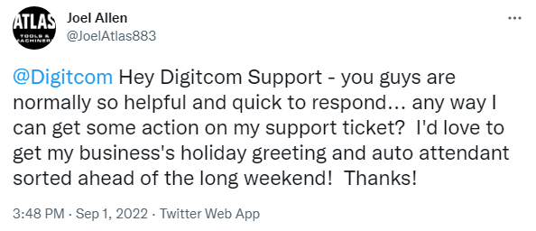 Digitcom Twitter complaint 2